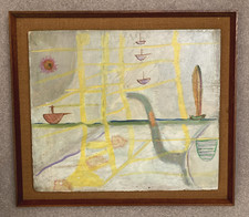 Abstract St Ives school framed