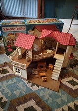 sylvanian families beechwood hall house with lots of added furniture 