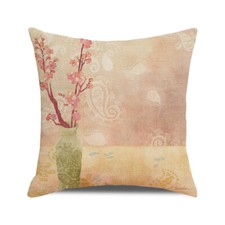 18" Japanese Cherry Sakura Blossom Throw Pillow Cover Nature Flower Cushion Case