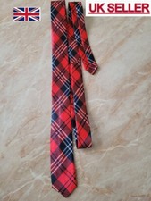 TARTAN RED NECK TIE FOR SCOTISH THEME FANCY DRESS