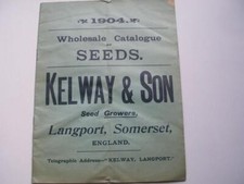 KELWAYS WHOLESALE CATALOGUE OF SEEDS 1904 Vegetables and flowers with prices