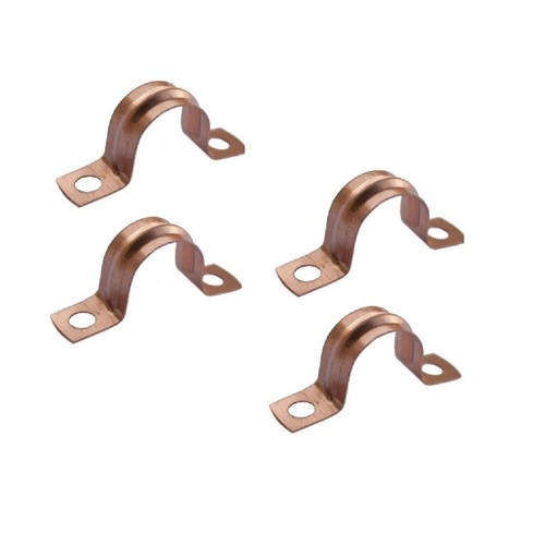 Copper saddle clips 15mm - copper,