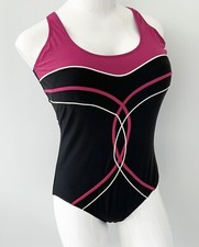 Silhouette Black Pink Swimsuit UK 24