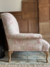 A 20thC Deep Seated Country House Armchair, Pink Paisley Fabric, in 19thC Style