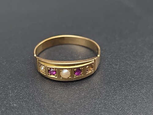 Victorian gold ruby and seed