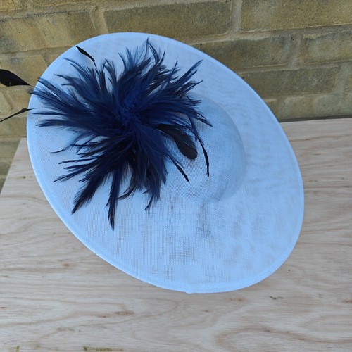 White navy blue - blue, feather