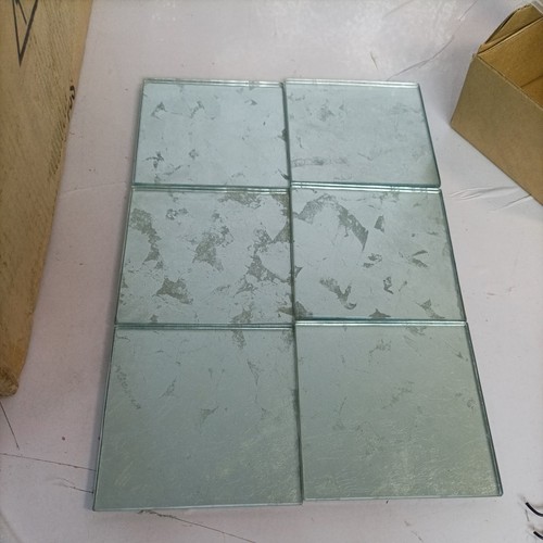 Silver glass coaster set 6 - silver,