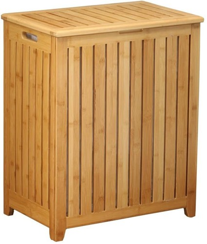 Bamboo wooden hamper - bamboo, bathroom