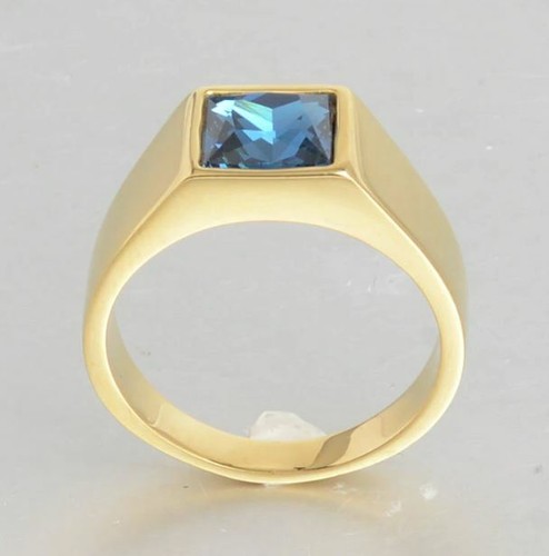 18k gold sapphire - cz,