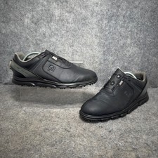 FootJoy Trainers Mens Size UK 9.5 Black Grey Leather Golf Shoes Sports Outdoors
