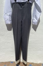 Vintage Spanish High Waisted Pinstripe Horse Riding Pants + Turnup Cuffs W32 L30