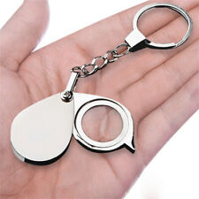Portable 10X Folding Keyring Magnifier Key Chain Magnifying Glass Pocket Tools