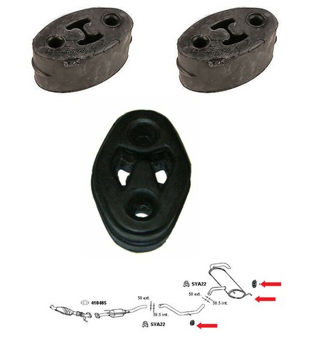 Exhaust rubber hangers for - rubber,