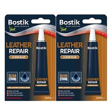2 X Bostik Leather Repair Ultra Strong Flexible Bond Adhesive Clear Glue 20ml