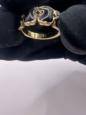 Stunning Tous teddy bear gold tone ring size R/9/19mm