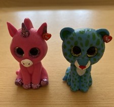 Ty Mini Boos Collectibles X2 Hand Painted Figures Series 1 Leona Blue Leopard