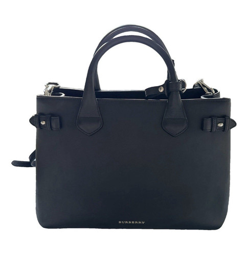 Burberry black banner leather - black,