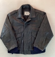 Vintage Leather Flight Jacket A2-Style Bomber Jacket Brown Size L