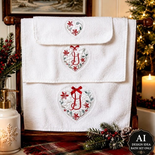 Christmas monogram bath - monogram,