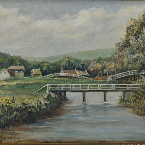 Vtg small original framed oil - small,