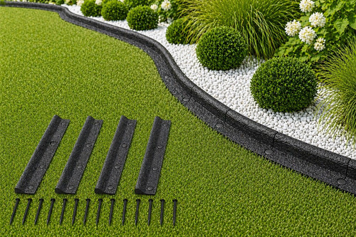 Flexible rubber lawn edging - flexible,