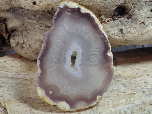 Agate slice pendant 68x45mm - pendant,