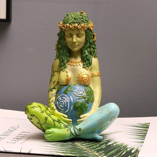 Gaia green goddess statue - gaia,