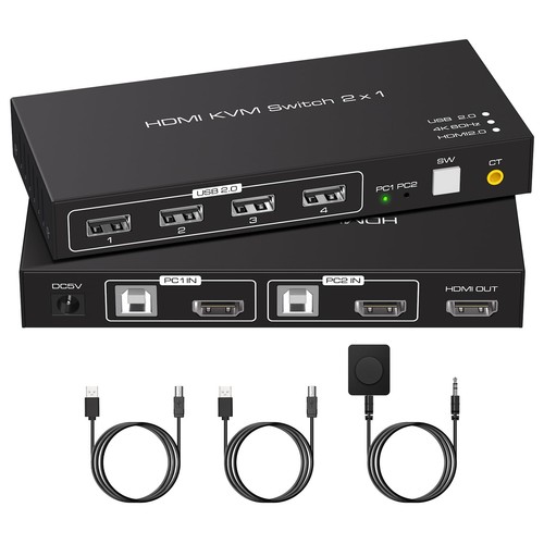 Hdmi kvm switch pc 1 - 4k, 2