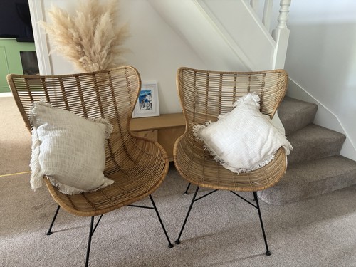 Set rattan accent chairs - rattan,