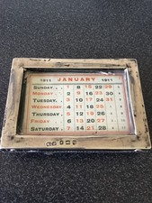 Antique Silver Perpetual Desk Calendar 1911 HENRY CLIFFORD DAVIS w/Original