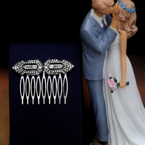 Hair comb art deco - hair, silver
