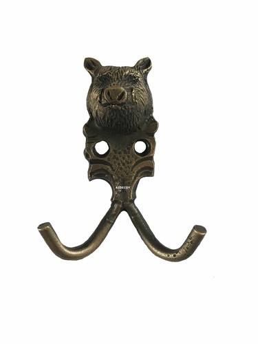 Brass wild boar coat - coat, hook