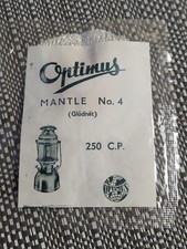 Old Vintage Original OPTIMUS Mantle No.4 250 C.P Paraffin Lamp Kerosene Lantern