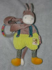Moulin Roty donkey soft toy Les cousins brown comforter blankie soother doudou