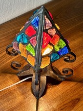 Peter Marsh Rock Glass Retro Vintage Lantern Lamp Porch Ceiling 50s/60s