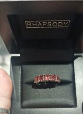 Gorgeous Rhapsody Octagon Cut 5 Stone AAAA Rubellite Ring