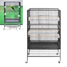 Large 132cm Parrot Cage Rolling Metal Bird Cage Lovebird Cockatiel Conure Budgie