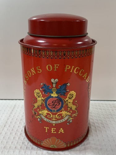 Tea caddy tin vintage - caddy/tin.,