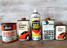 Vintage Job Lot Holts Classic Gar Motor Car Tins Cans Cataloy Resin Wash Filler