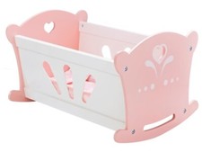 Wooden Dolls Cot With Fabric