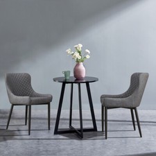 2x Grey Luxury Dining Chair