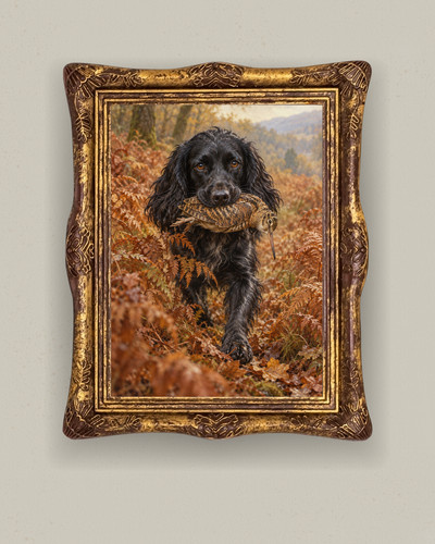 Black spaniel carrying - black,