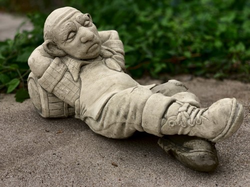 Sleeping farmer statue - , man