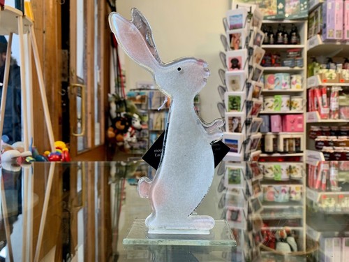 Fused glass ornament bunny - fused,