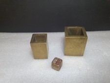 Vintage Eastern Metal Dice Contained Within A Bronze Cube