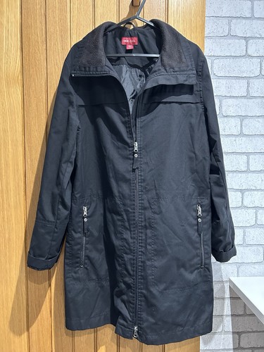 Ladies black hooded - hooded, coat