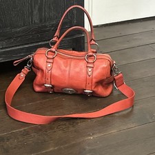 Fossil Maddox red satchel bag