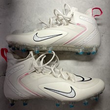 Lacrosse Nike Alpha Hurache 8 Lacrosse Cleats Size 10 1/2 Off White Pink Blue