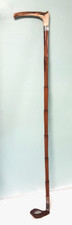 Antique horse dressage Crop - Bamboo with Antler Handle & Silver Collar 1895 VGC