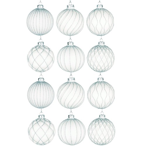 8cm christmas baubles glass - christmas,